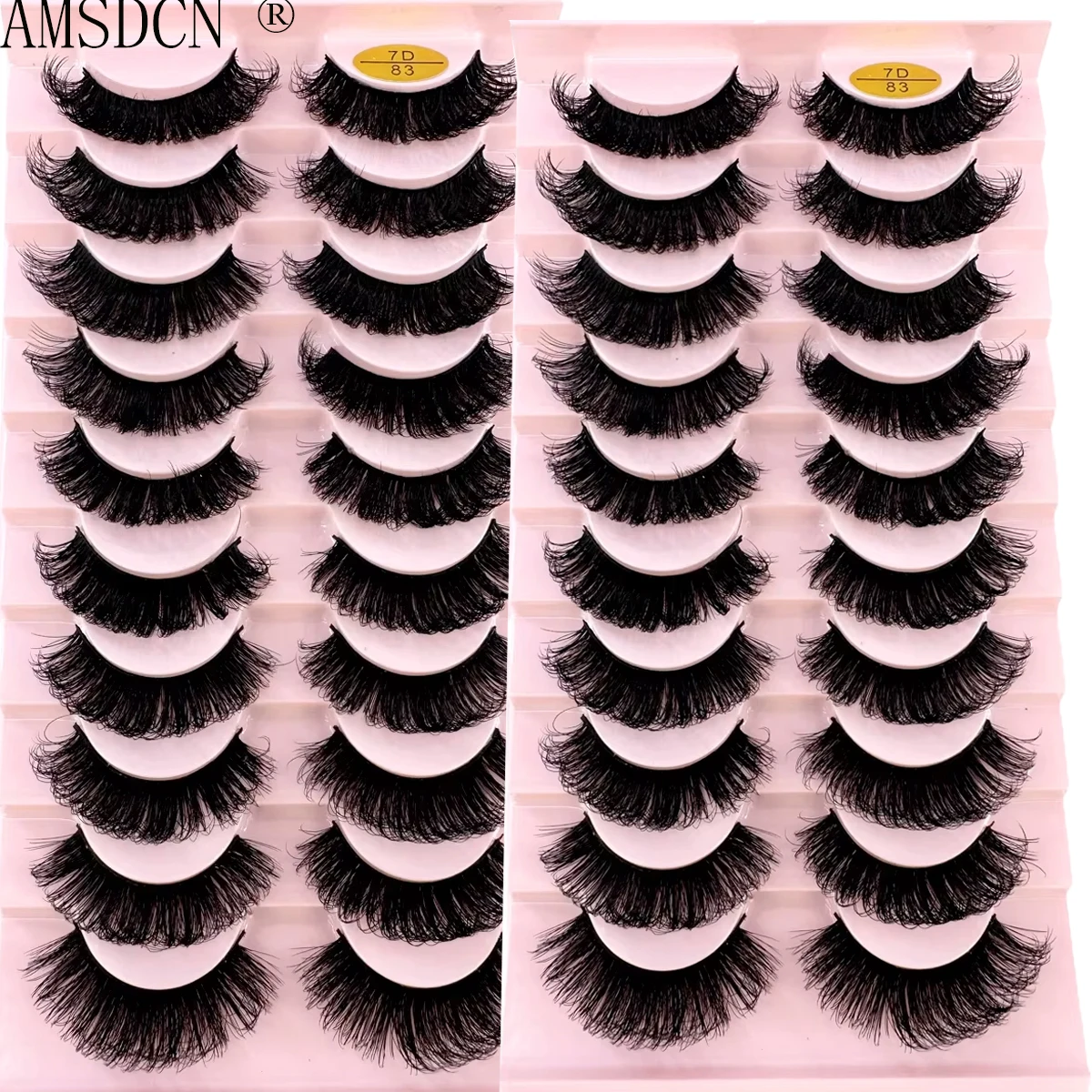 Novo 10 pares dd curvado russo cílios volumosos fofos cílios postiços naturais longos macios finos bagunçados dramáticos cílios postiços