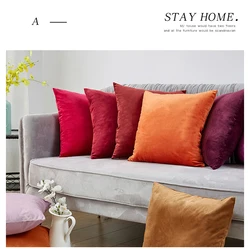 Solid Pillow Cover Velvet Decorative Pillows For Sofa Living Room Housse De Coussin 45*45 Decorative Pillows Nordic Home Decor