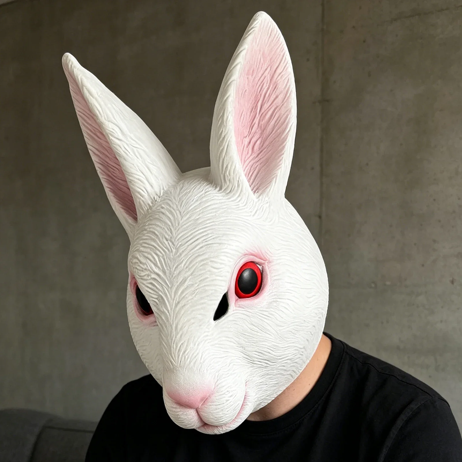 Cute Rabbit Mask Cosplay Prop Latex Mask with Realistic Fur and Details Carnival Fun Masks Are Perfect for Themed Parties