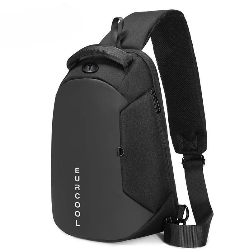 متعددة الوظائف Crossbody حقيبة صدر للرجال USB شحن ميناء السعاة حزمة مقاوم للماء حقائب كتف حبال للذكور Bolsas Masculina #2