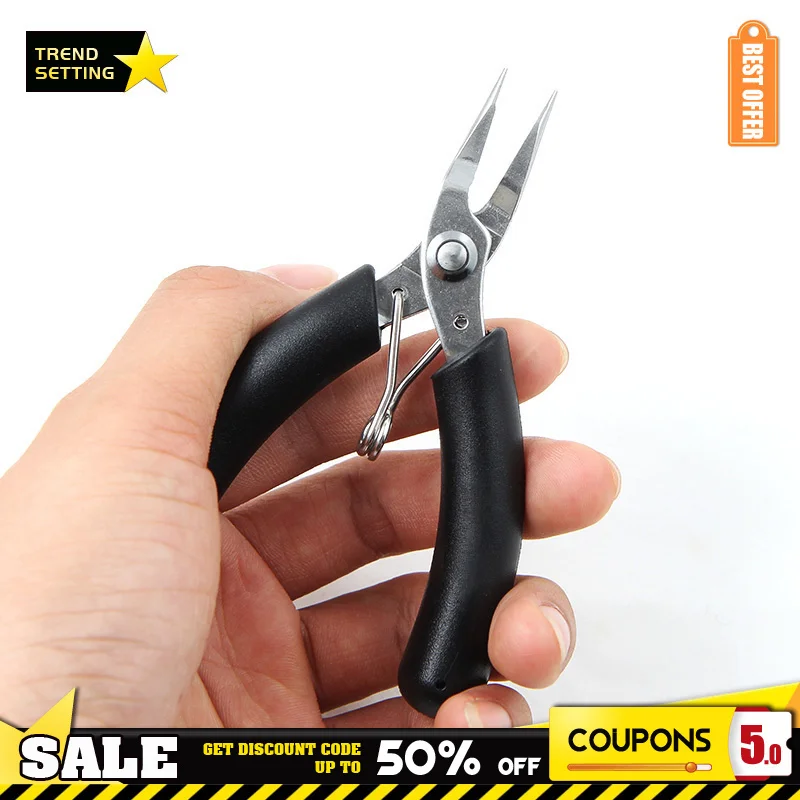 4 Inch Electronic Scissors Multifunctiona Mini Pliers Jewelry Curved Pointed Nose Diagonal Pliers Hand Electric Tools Cutter