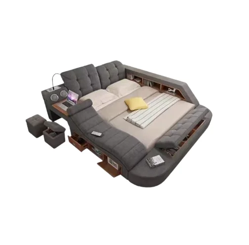 Foshan New environmentally friendly massage multifunctional tatami fabric bed, bed room furniture