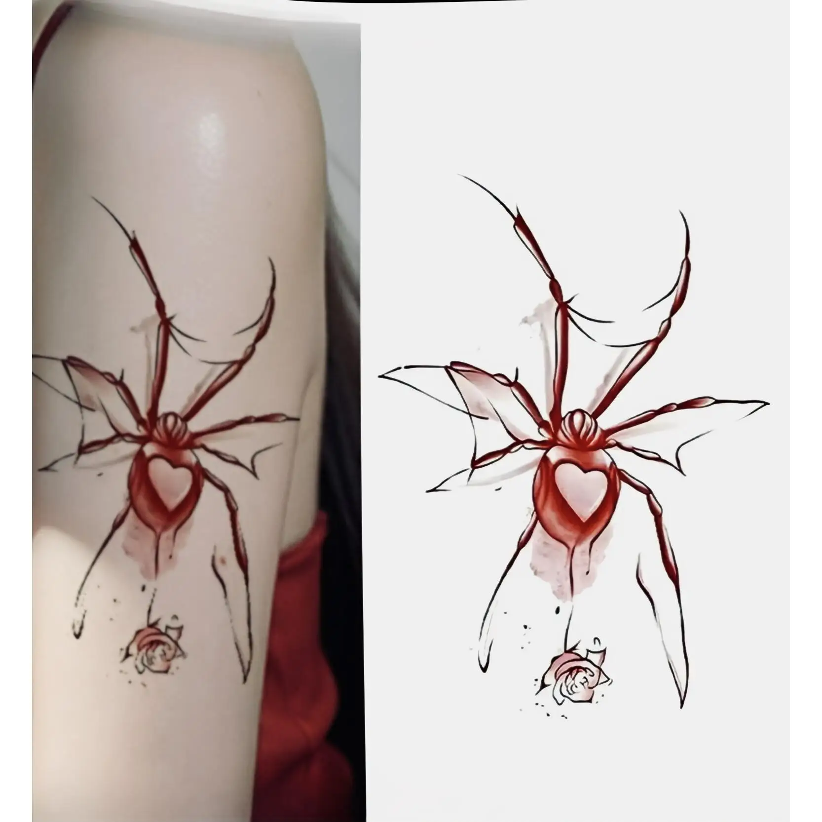 

Red spider Temporary Tattoos,Tattoo Stickers,Waterproof Long-Lasting,Fake Tattoo,body art for women