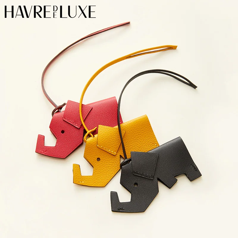 Elephant bag charm sheepskin leather bag pendant handmade keychain high-grade bag accessories