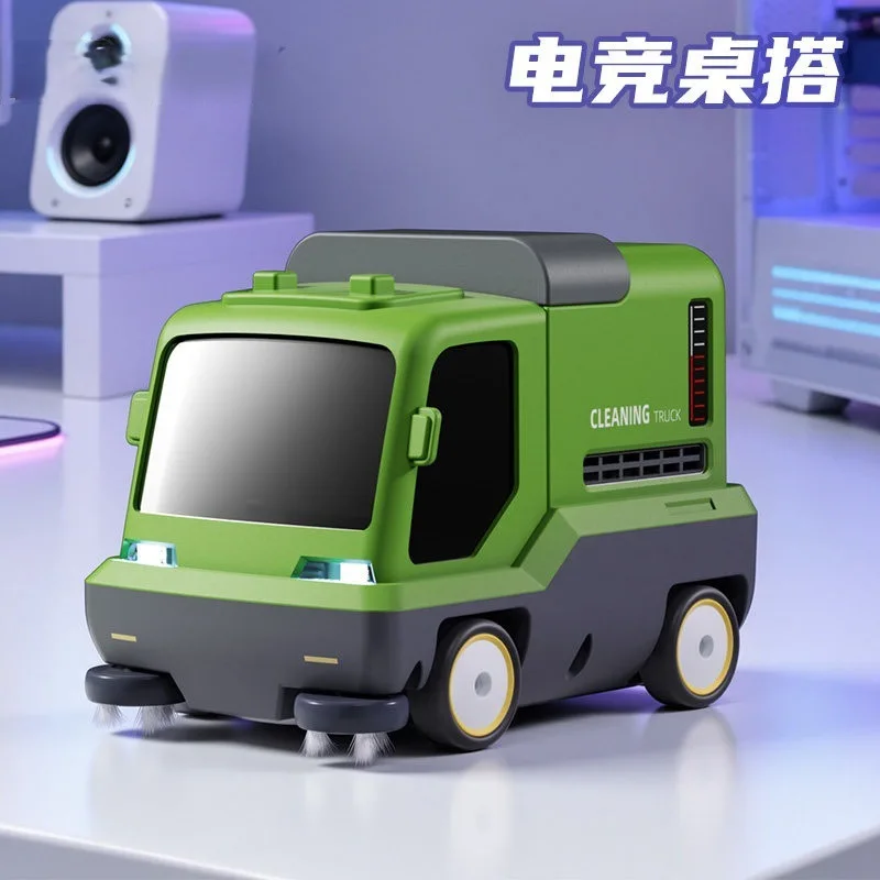 New Desktop Series Remote Control Vacuum Cleaner Cleaning Vehicle Sanitation Vehicle Boy'S Toy Decompression Gift Ornament