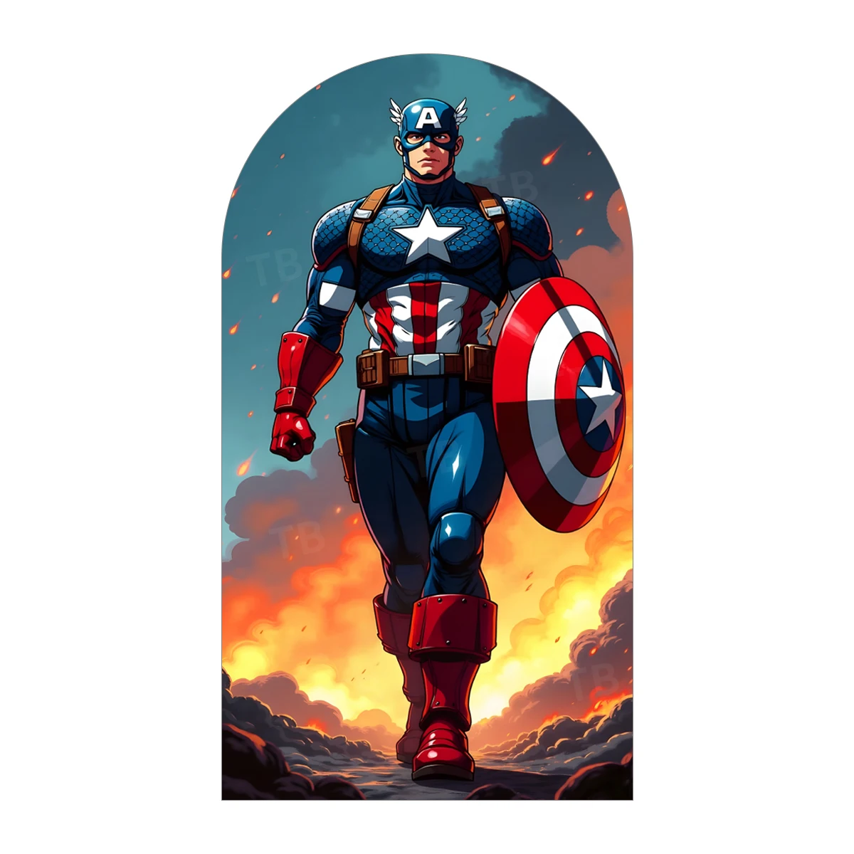 TB Captain America Arch Backdrop Cover Spiderman Hulk Boy Birthday Party Decor Baby Shower Photography Background Elastic Fabric - Image 2