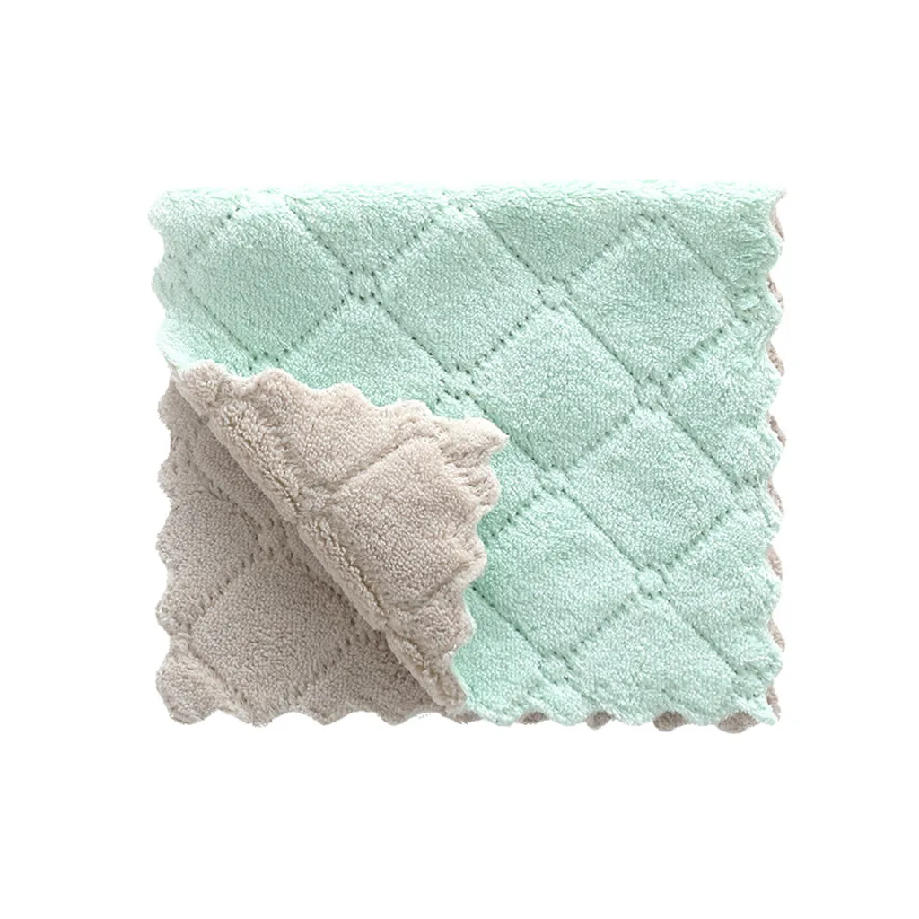 5Pcs Kitchen Dish Washing Cloth Reusable Hand Towel Absorbent Dish Towels Household Dishcloth Non-stick Oil Cleaning Wipes  ﻿