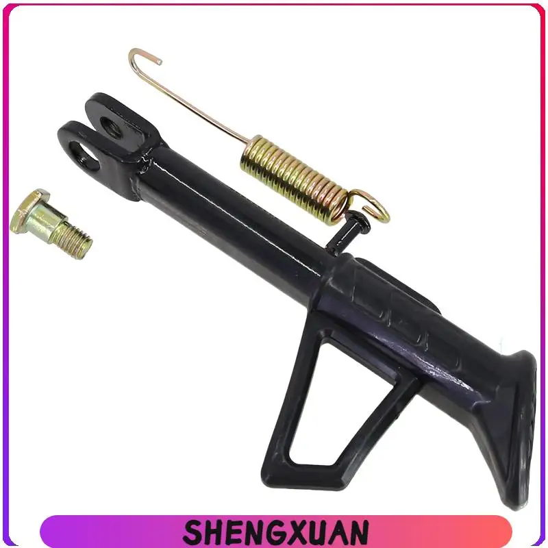 Black white 16-18cm/18-20cm/20-22cm Motorcycle E-bike Scooter Kickstand Side lining Stands Kick Bracket With Spring Bolt