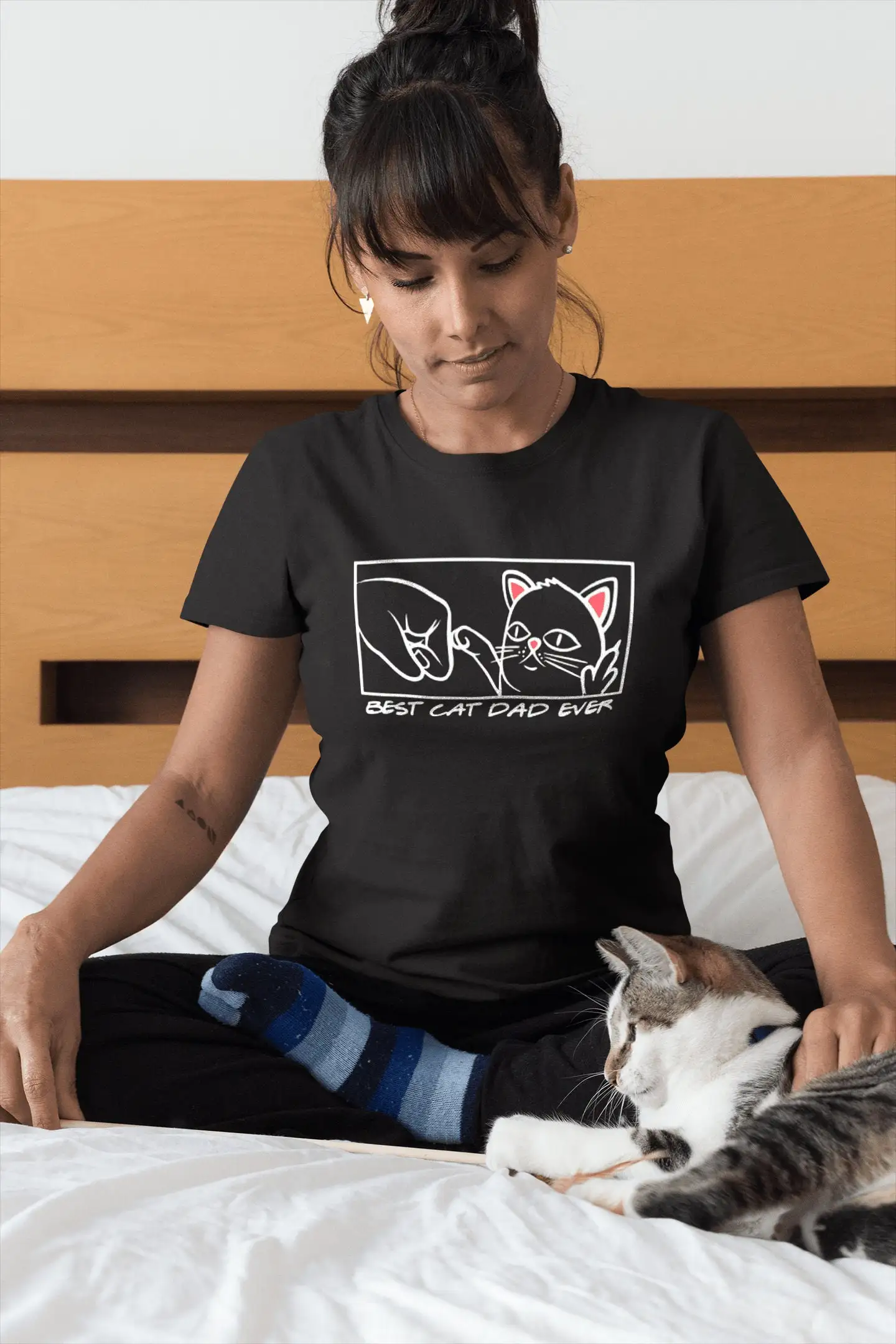 

Cat Lovers Best Dad Ever Cute Novelty T shirt Kitten