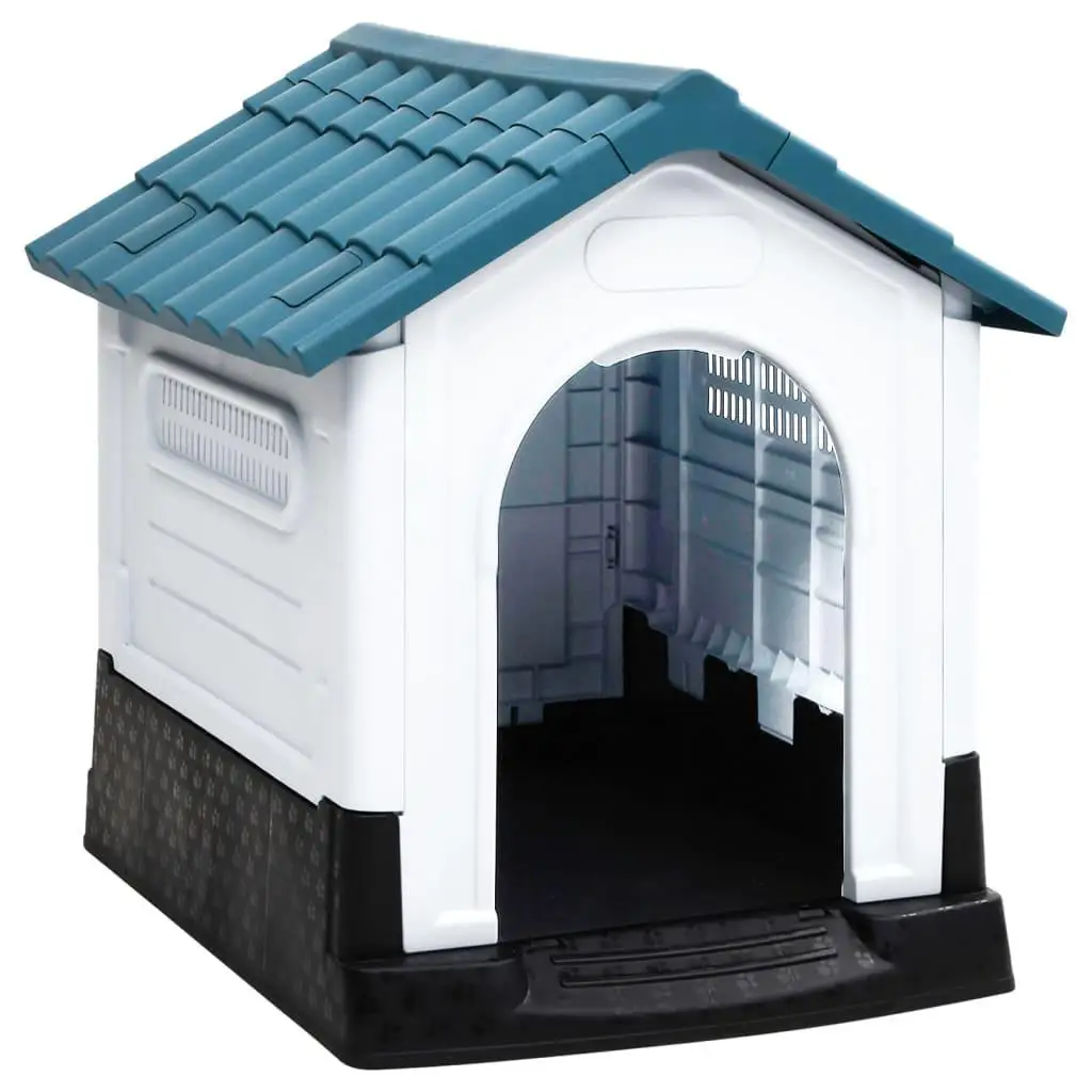 

Blue Dog House 22.4x26.8x26 cm | Durable Polypropylene Pet Shelter