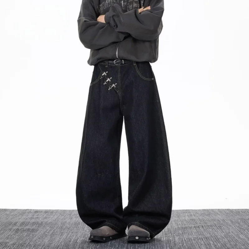 

Harajuku Sle Men's Jeans Letter Print High Waist Straight Leg Cotton Polyester Blend Spring Autumn Wear for Casual Ocns