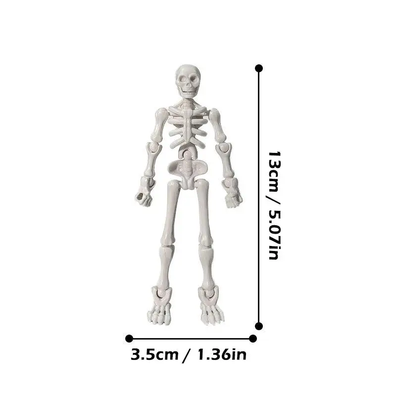 Figura di scheletro di ravanello articolato - Divertente giocattolo di scherzo mobile, kit modello di assemblaggio fai-da-te, posizionabile per regali bavaglio e decorazione da scrivania
