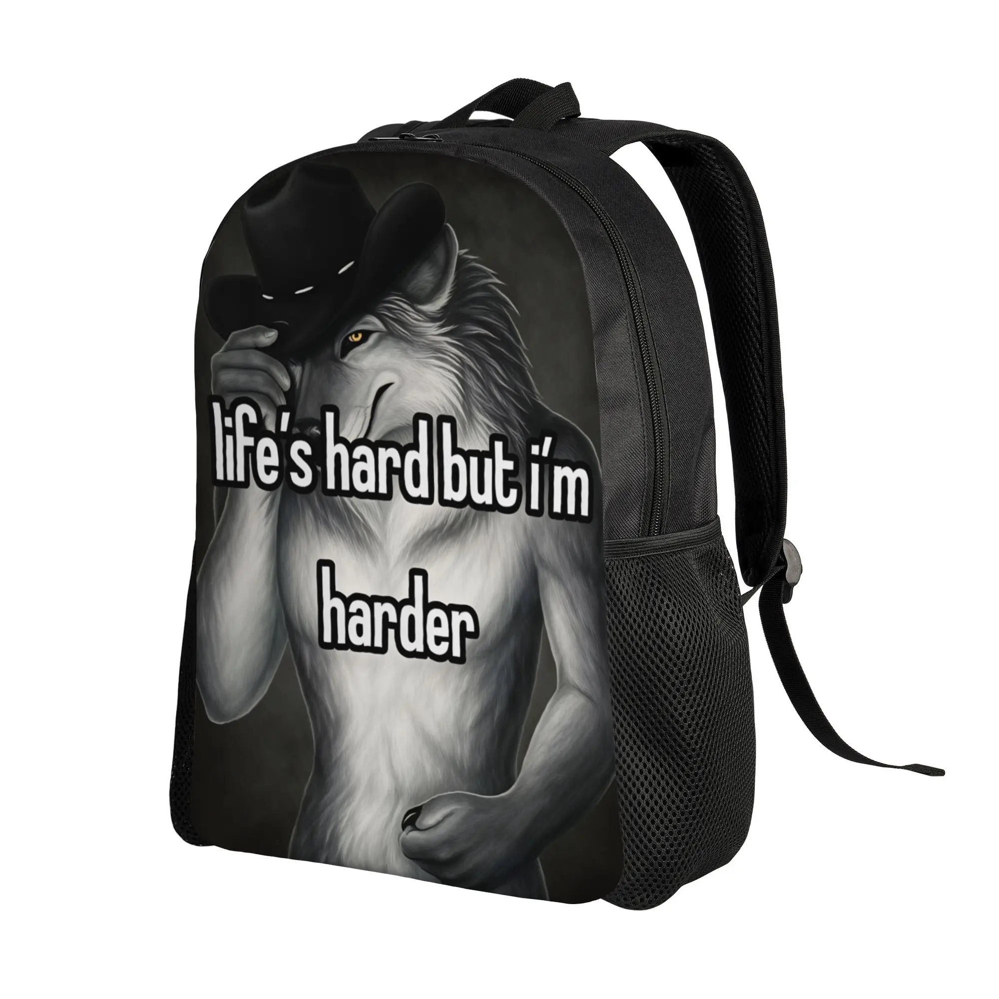 Cowboy Wolf Tough Spirit Backpack Girl  Soft Backpacks Polyester Cool School Bags University Designer Rucksack