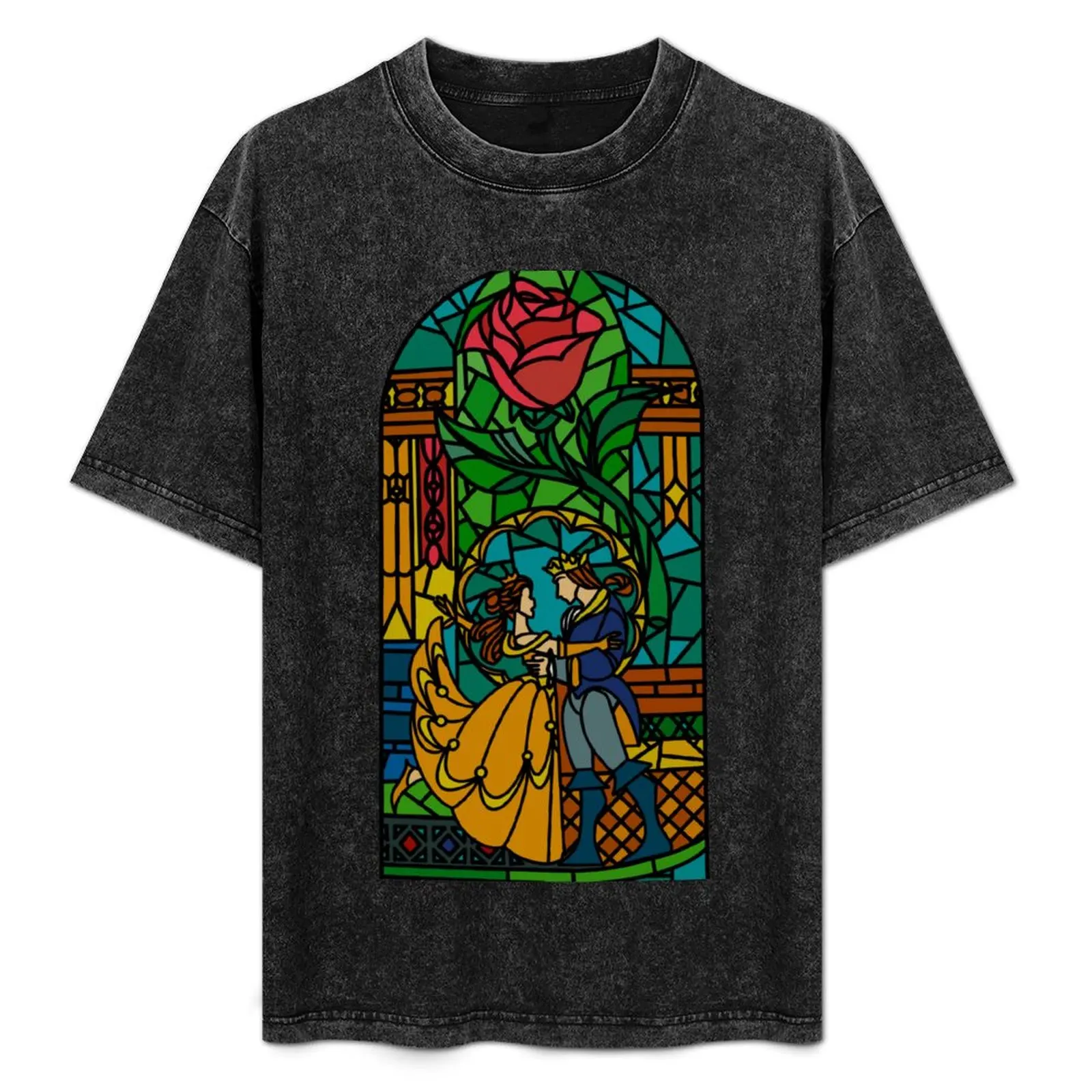 Beautiful and Beastly Stained Glass Window T-Shirt summer clothes basketball graphic tees black t shirts for men