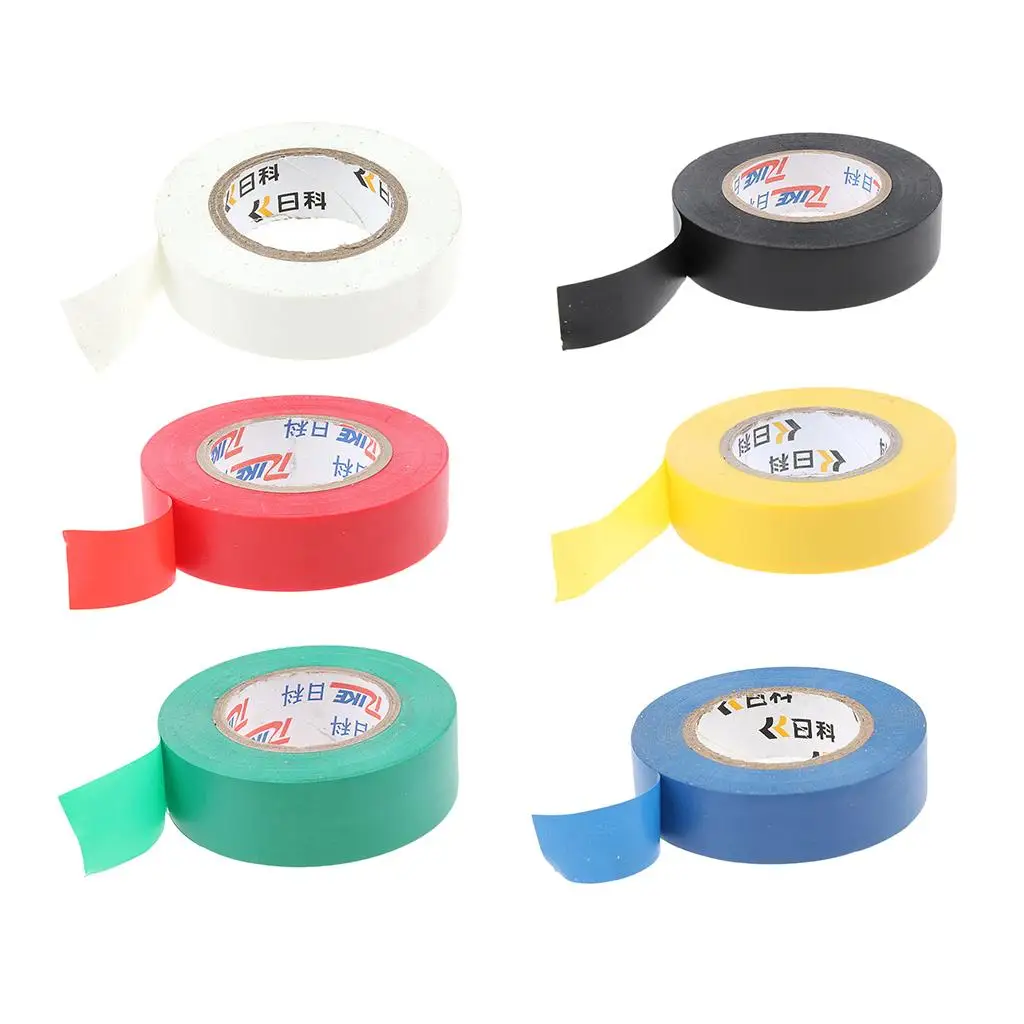 الكهربائية 18 مم × 20 م PVC العزل / الشريط العازل لهب 6 ألوان