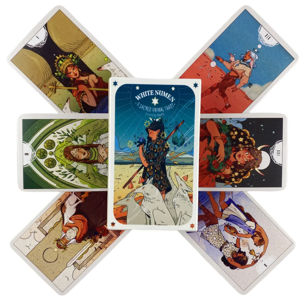 White Numen A Sacred Animal Tarot Cards 80 Deck Oracle English Divination Edition Borad Playing Games