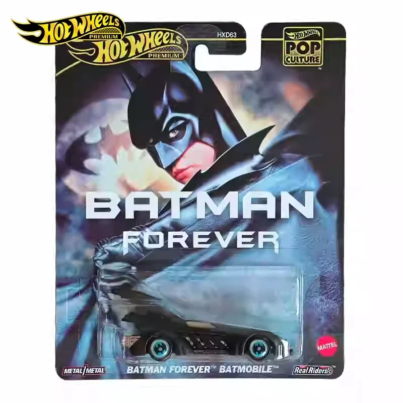 Original Hot Wheels Premium Car Pop Culture Batman Forever Batmobile Toys for Boys 1/64 Diecast Vehicles Alloy Collection Gift