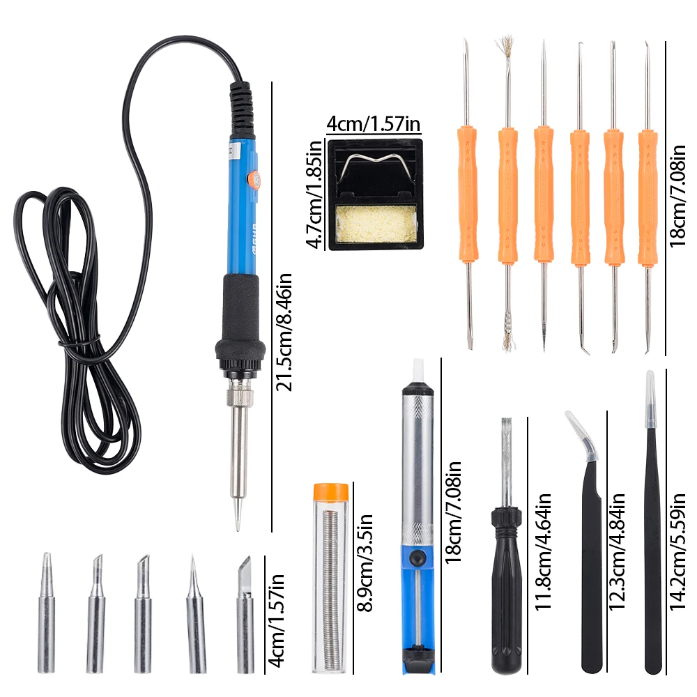 Adjustable Temperature Soldering Iron Set 60W Multifunctional Portable Precision Soldering Solder Heat Repair Tool US/EU Plug