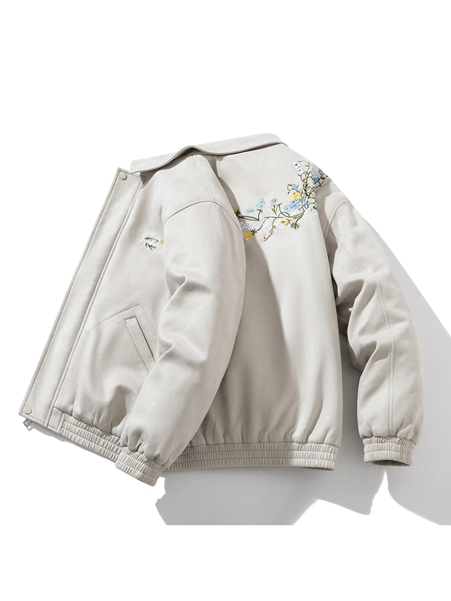 

Осенне-зимняя утепленная замшевая куртка с воротником, мужская, в американском ретро-стиле, с вышивкой, модный бренд, хлопковая одежда, NYOE Cleanfit