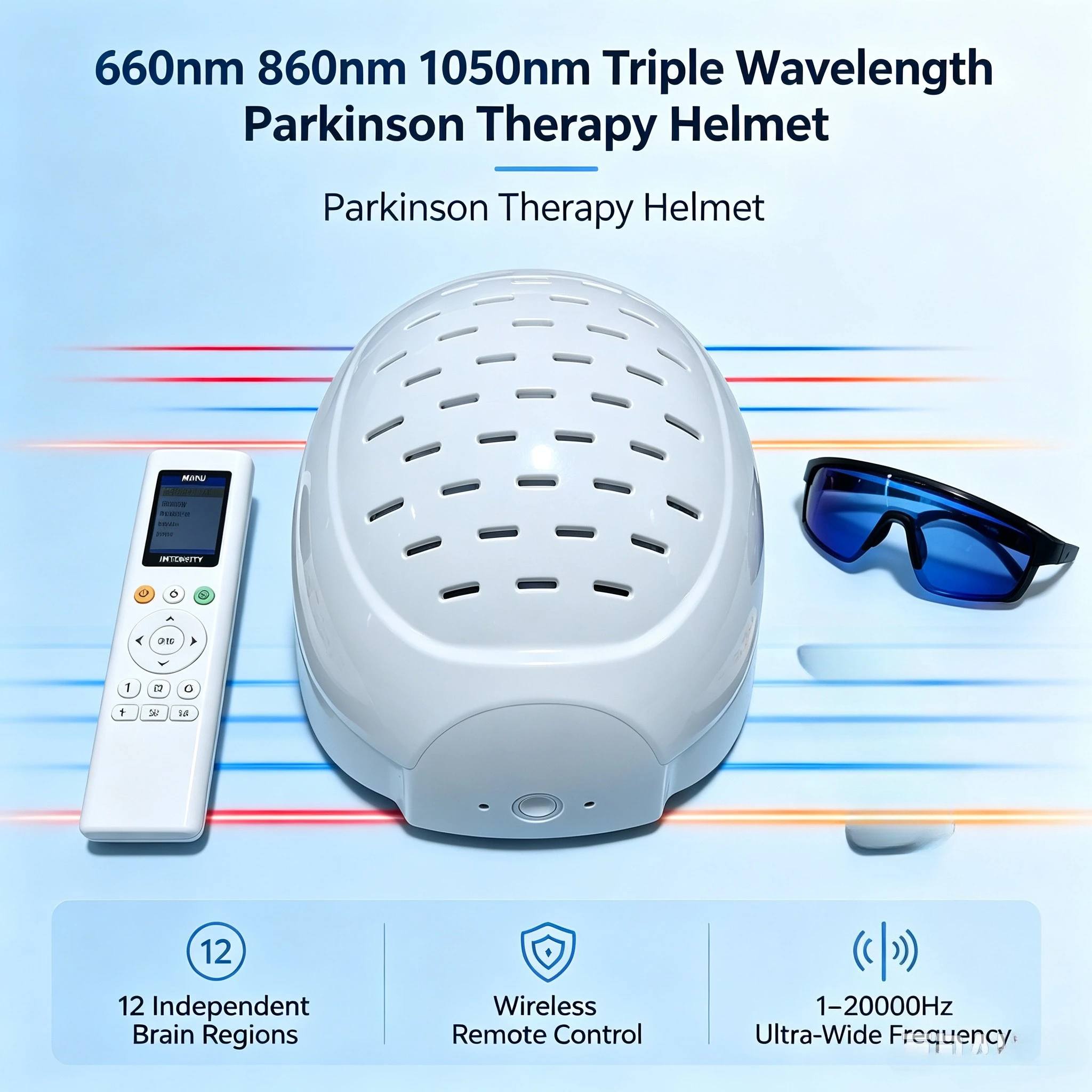 12 Zone Red Light Cap, Promotes Memory and Movement, USB-C Powered, Compact Home Therapy Gift for Parkinson’s