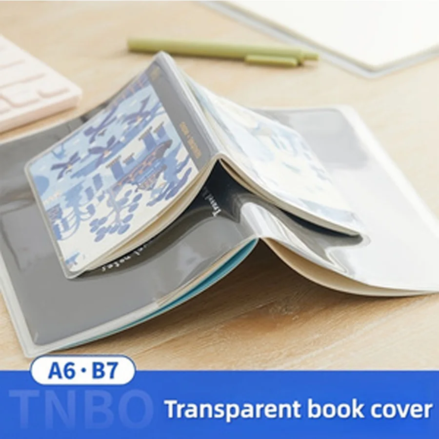 1pc A6/B7 Book Cover Shell, Certificate/Notebook Cover, Dirt/Scratch Resistant, Transparent, Clear and Simple