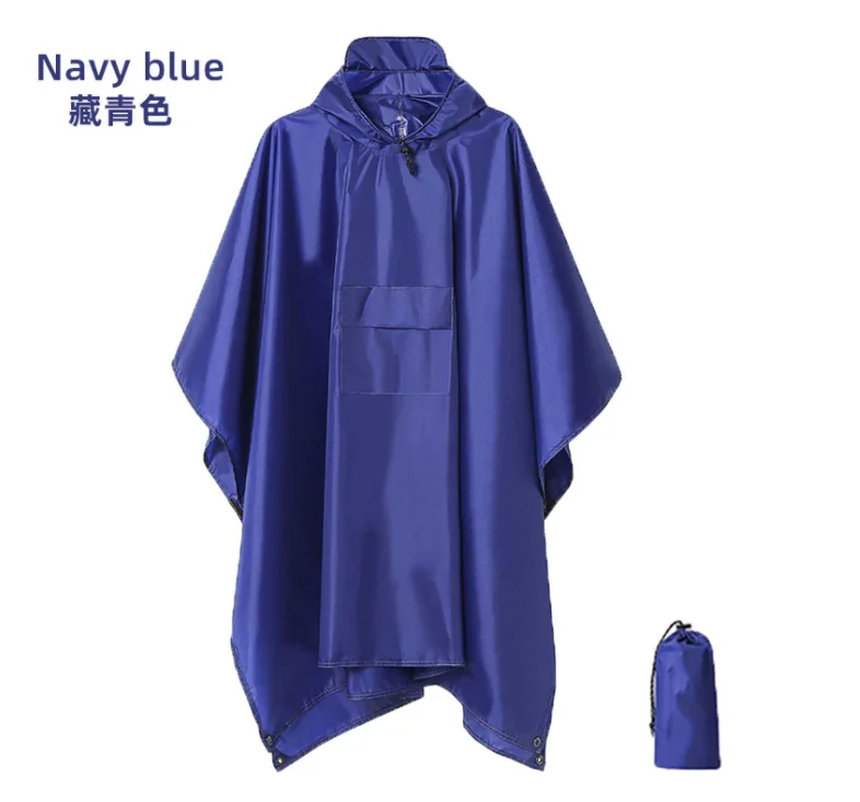 Hooded Raincoat Multi-Use Military Waterproof Ripstop Camouflage Rain coat Men Women Rain Poncho Awning Picnic Mat+Storage Bag