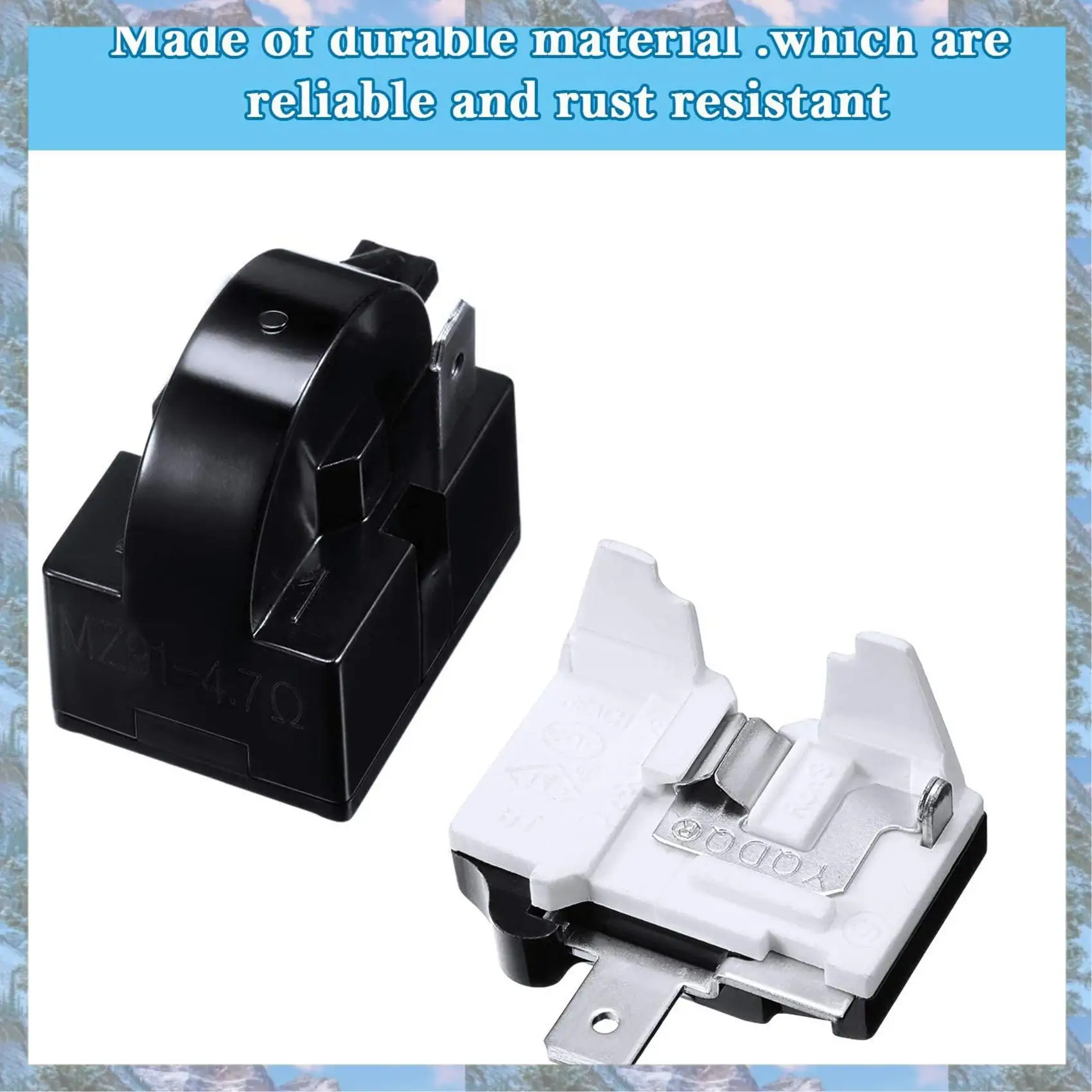 

X16A 2025 NEW-5X QP2-4.7 PTC Starter Relay 1 Pin Refrigerator Starter Relay And 6750C-0005P Refrigerator Overload Protector
