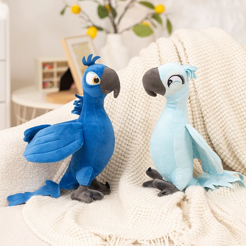 

﻿ Новая плюшевая игрушка-попугай 35 см, синий мультяшный попугай Блу и Джьюэл, мягкая плюшевая кукла-птица, милый рождественский подарок для детей