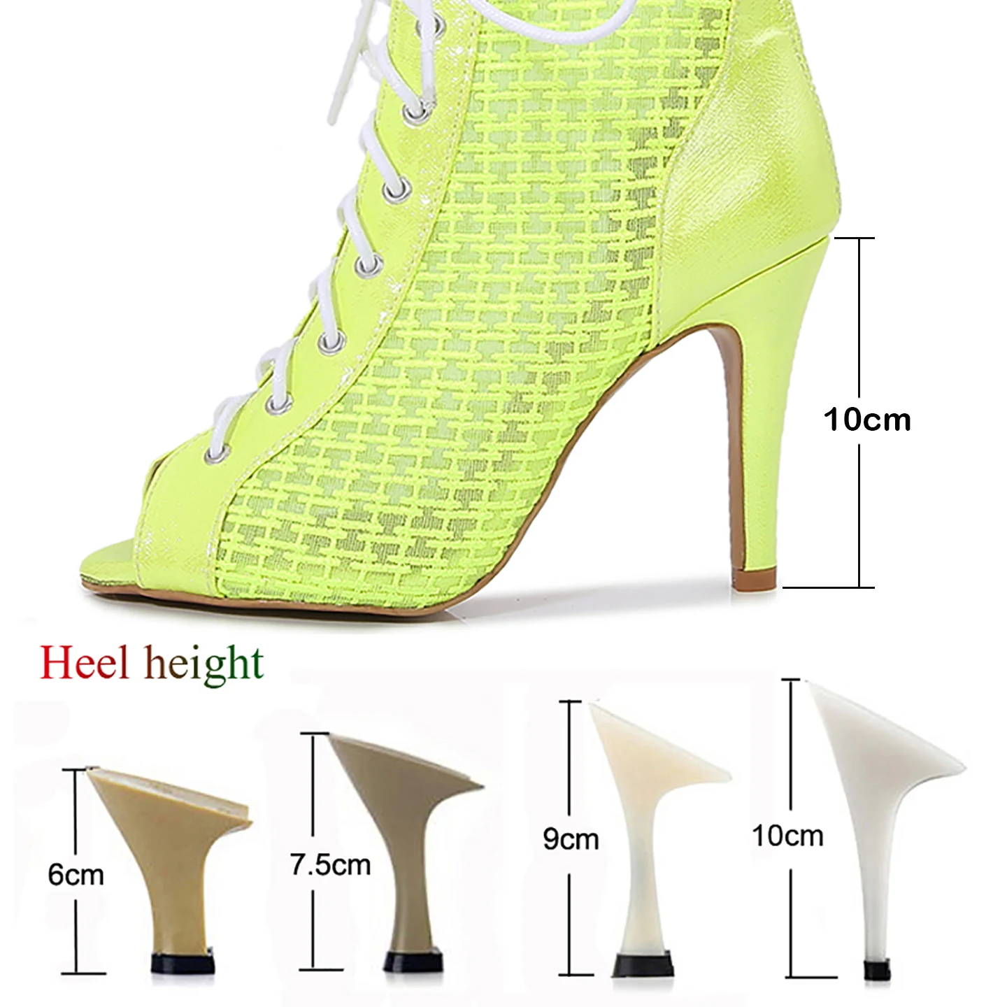 أحذية الرقص اللاتينية النسائية السالسا التانغو قاعة الرقص حفلة خضراء تنفس عالية الكعب في الهواء الطلق أحذية رياضية الرقص الاجتماعي الأحذية النسائية