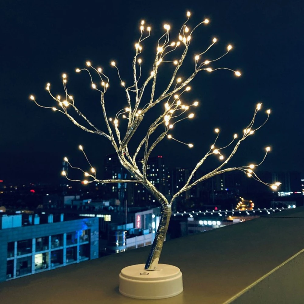 LED Desk Lamp DIY Night Light Creative Tree Lamp Adjustable Branch Home Party Decoration Table Light Bedside Atmosphere Lampe