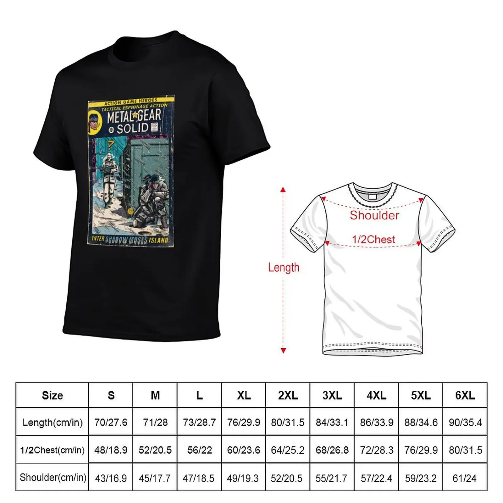 Metal Gear Solid Enter Shadow Moses Comic Book Fan T-Shirt man clothes cute tops vintage anime shirt outfits for men