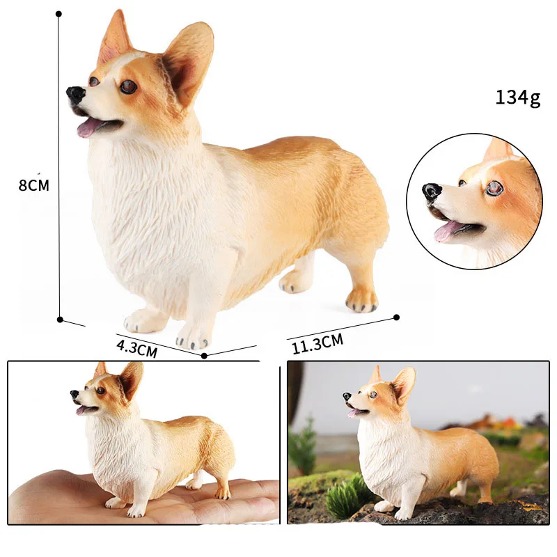 Niedliche Haustier hunde figuren Simulation festes schlafendes Shiba inu walisisches Corgi-Figuren spielzeug für Kinder