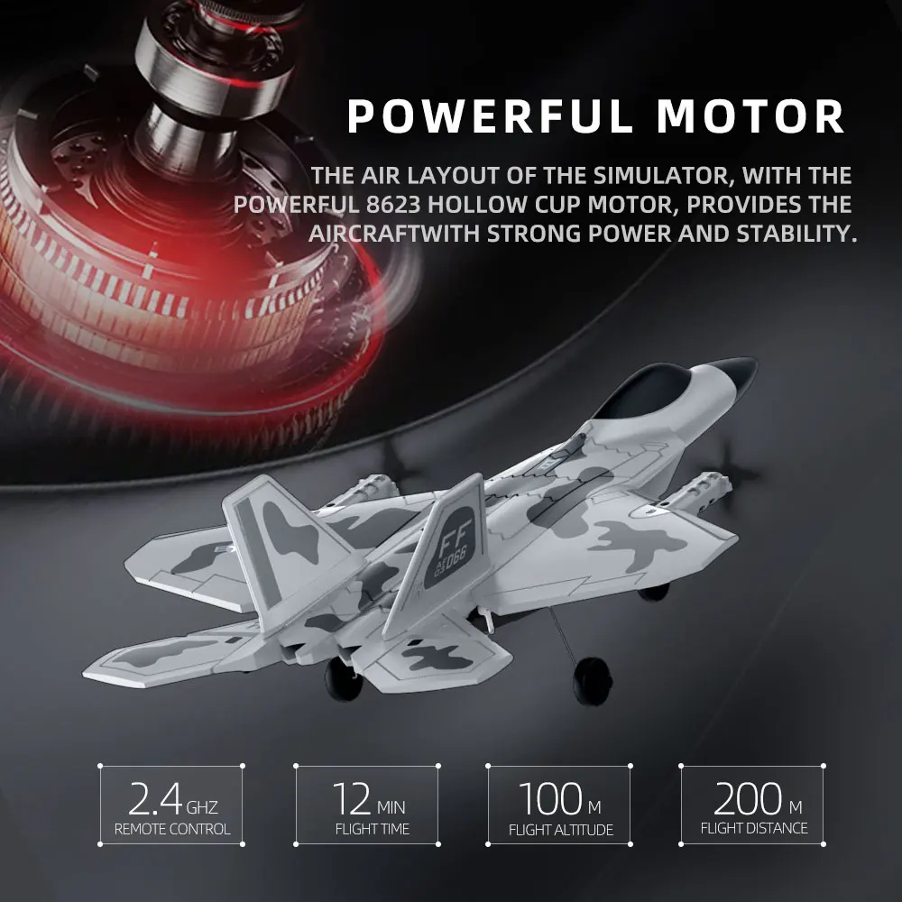 BM16 F22 RC Foam Plane 4 Channels 6G Auto Stabilization with 720P Camera Remote Control Airplanes Aircraft Toys for Children