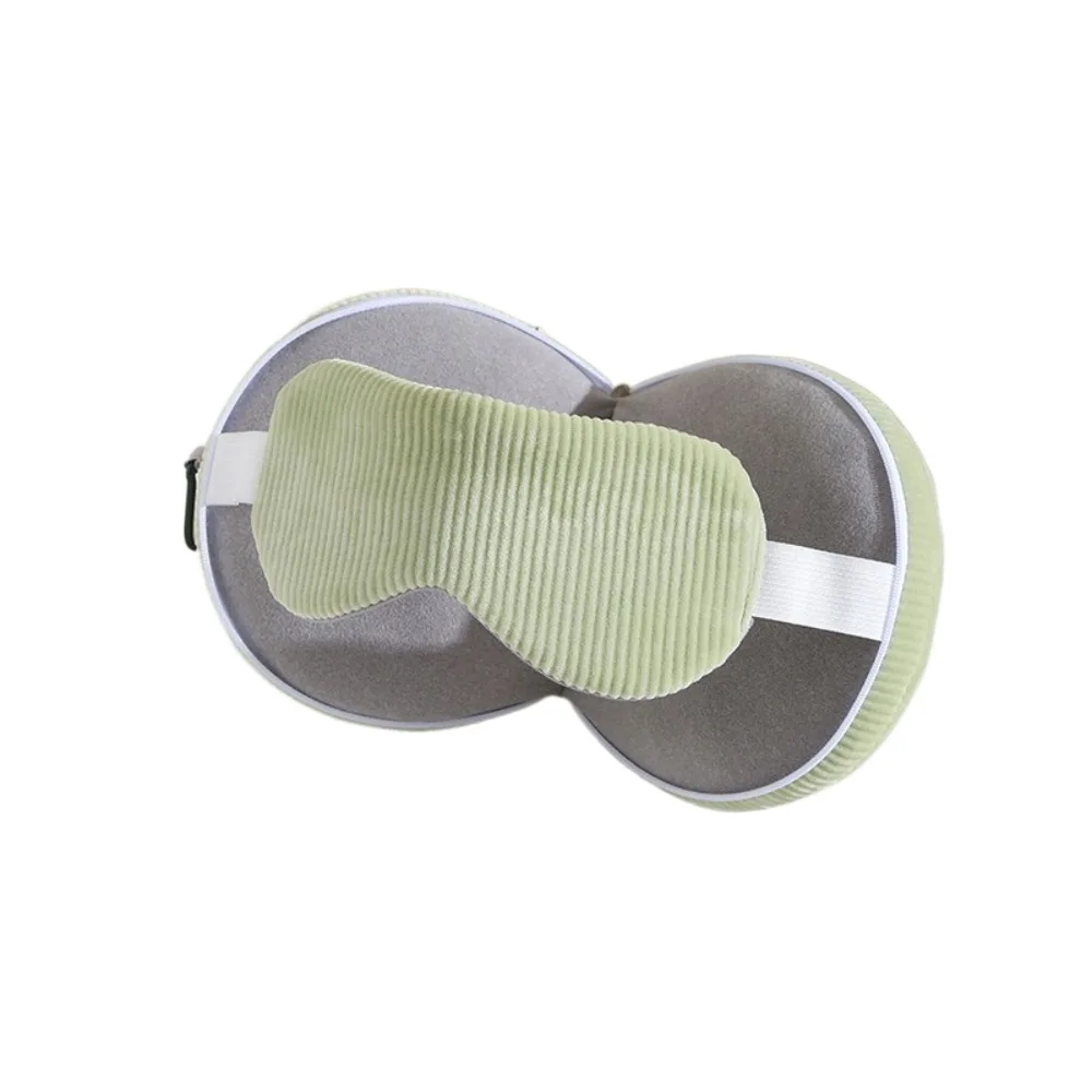 

Foldable 2 in 1 Eye Mask Pillow with Storage Hook Soft Neck Headrest Elastic Band Neck Support U-shaped Pillow Sleep Tool