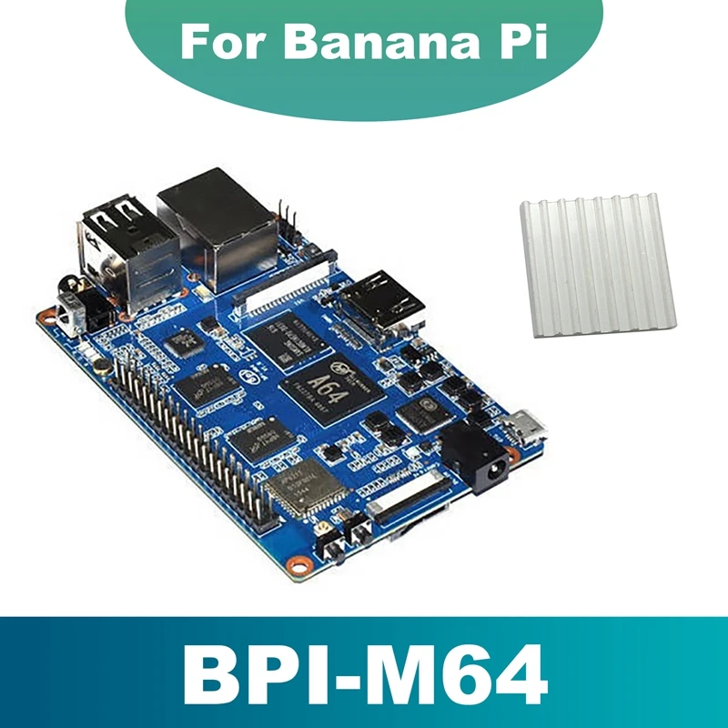 

For Banana Pi BPI M64 Open Source Hardware Board+Heat Sink 2G DDR3+8G EMMC Quad Core A64 64-Bit Motherboard