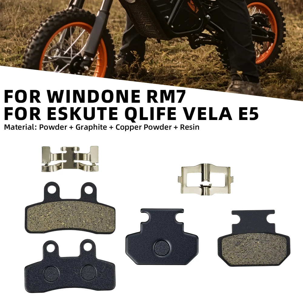 Brake Pads For Windone RM7 ESKUTE Qlife Vela E5 Front Rear Sets Graphite Copper E-Bike Bicycle Braking Pads Electric Dirt Bike