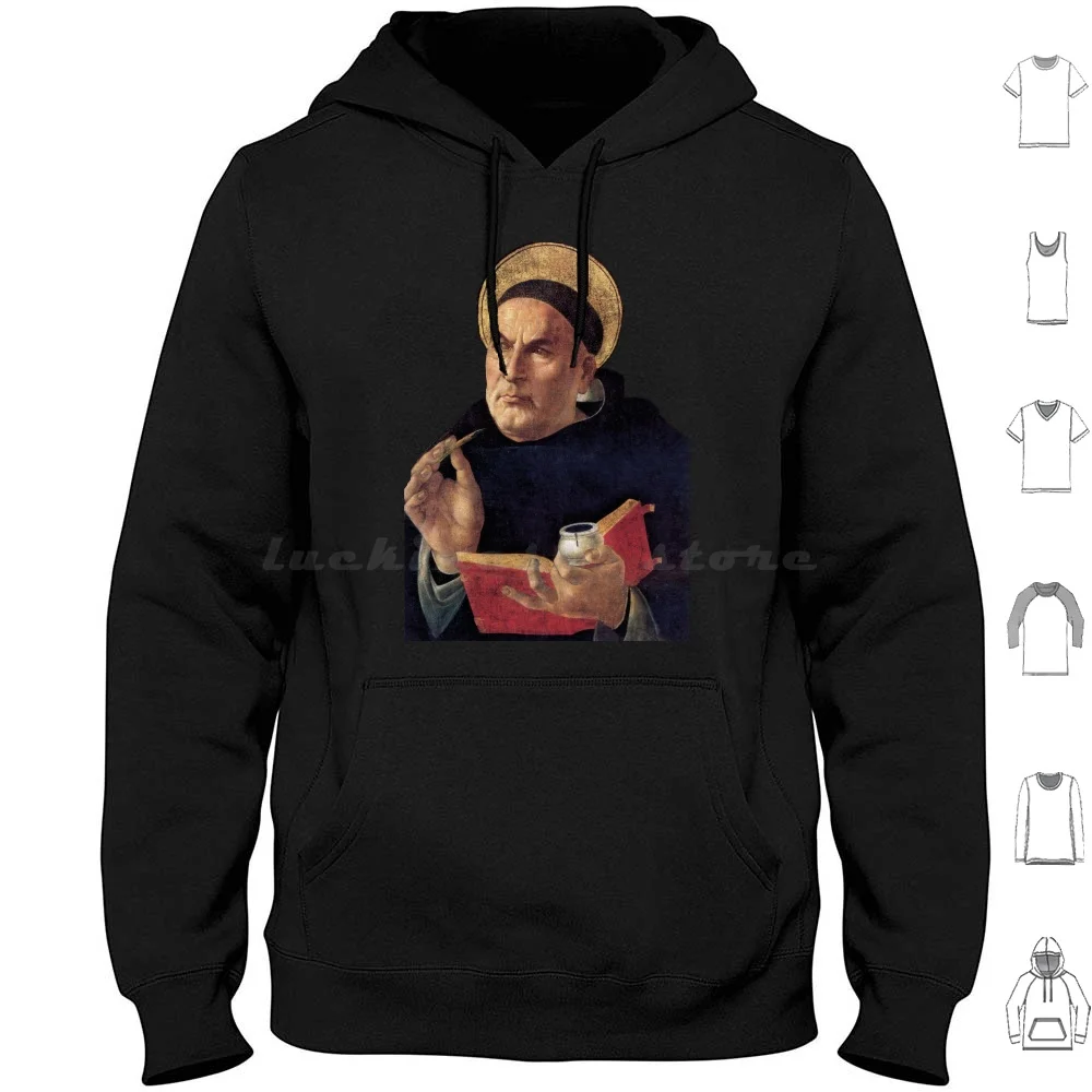 Sudadera con capucha de San Tomás de Aquino, de algodón, manga larga, católica, cristiana, filosofía de San Tomás de Aquino