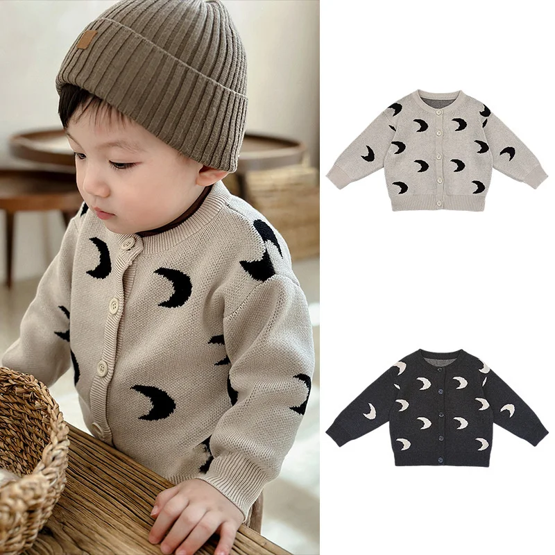 

European American Style Baby Coat Cardigan Baby Autumn Winter Clothes Boys Girls Knitted Jacket Children's Clothes Outerwear