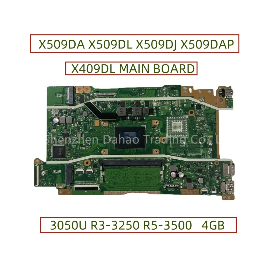 placa mae para laptop para asus x409dl placa principal para asus x509da x509dj x509dap r33250 r5 3500 cpu 4gb de ram totalmente testado 01