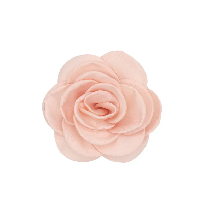 Korean Fabric Flower Brooches for Women Handmade Camellia Corsage Lapel Pins Cardigan Accessories Wedding Party Jewelry