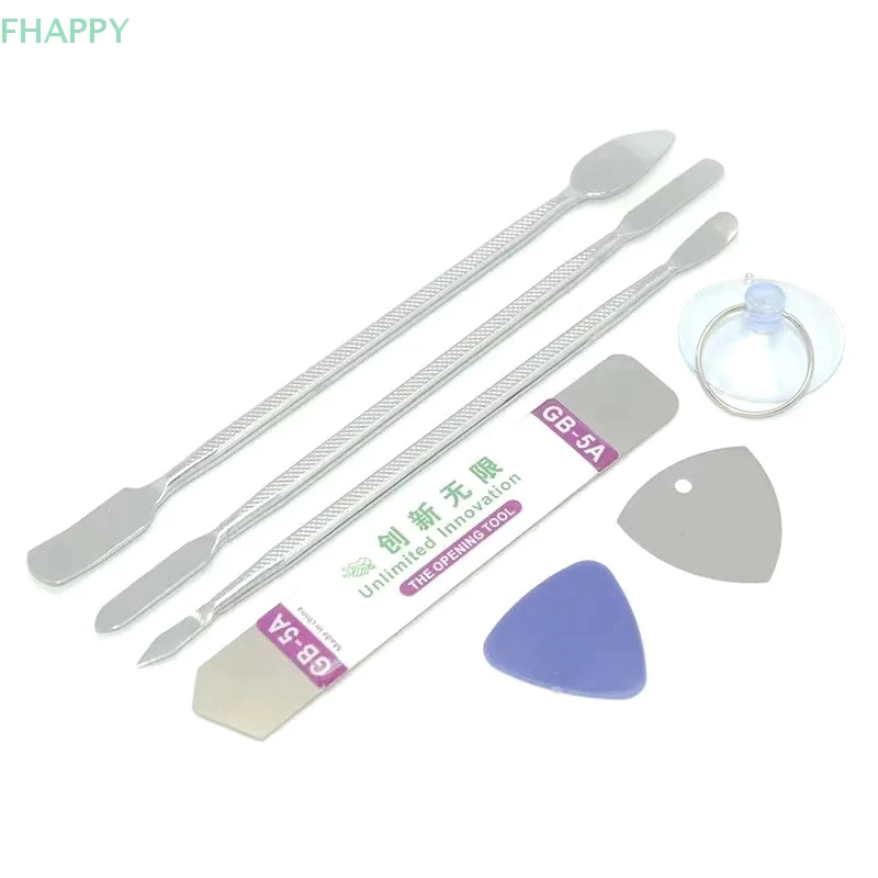 7pcs Metal Spudger Kit Universal Cell Phone Repair Opening Tool Mobile Phone Disassemble Crowbar Steel Pry Phone Hand Tool Set