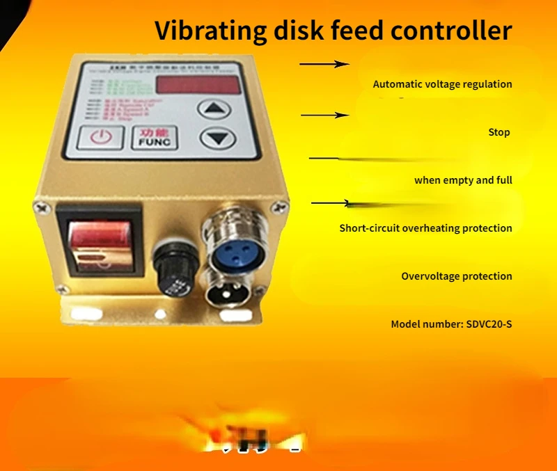 

Genuine SDVC20-S Intelligent Digital Voltage Regulating Vibration Plate Controller 220V Linear Feeder Full Stop 5A