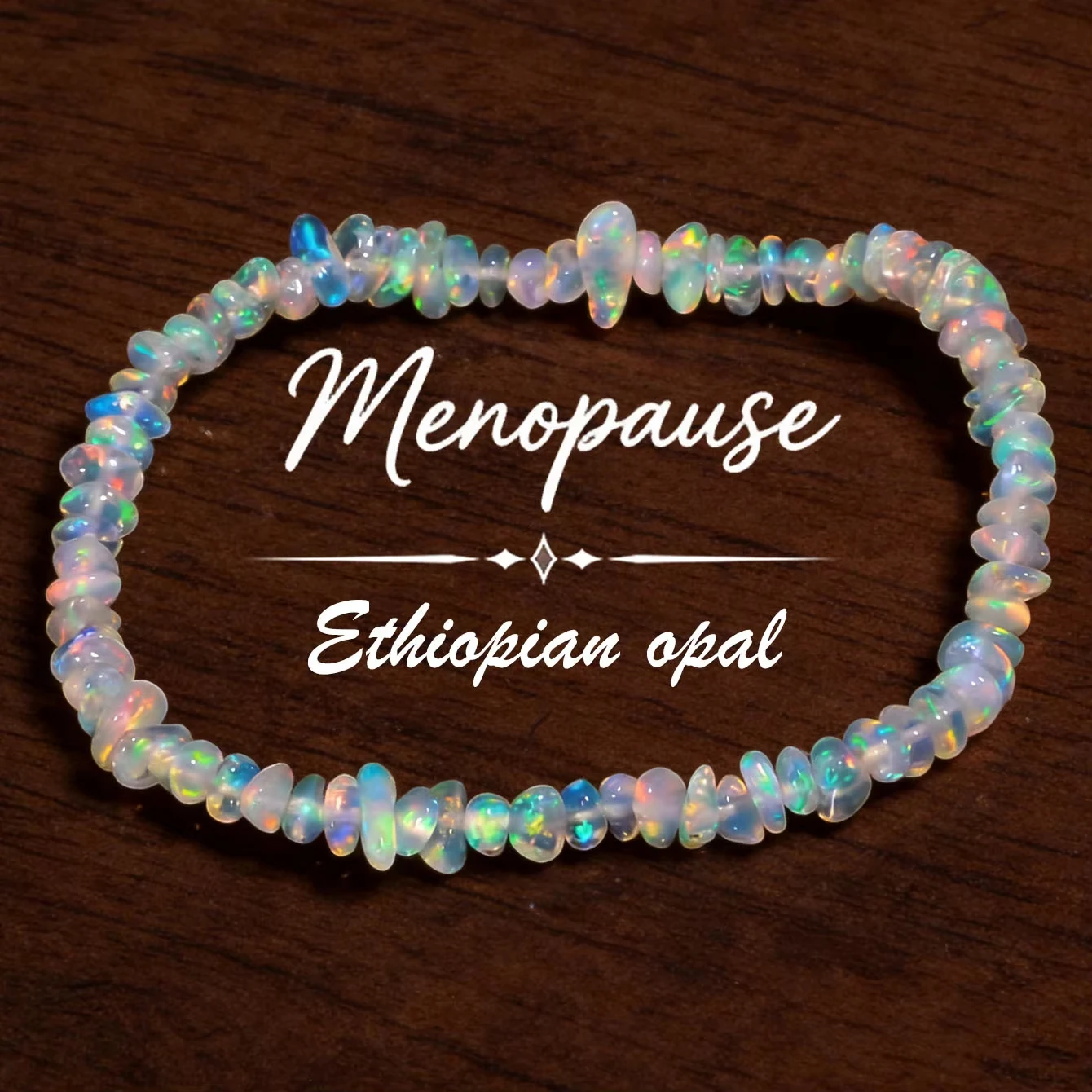 FTCY Natural Opal Crystal Bracelet For Women Stretchable Elastic Rope Healing Crystal Bracelet Helps Maintain Emotional Balanc