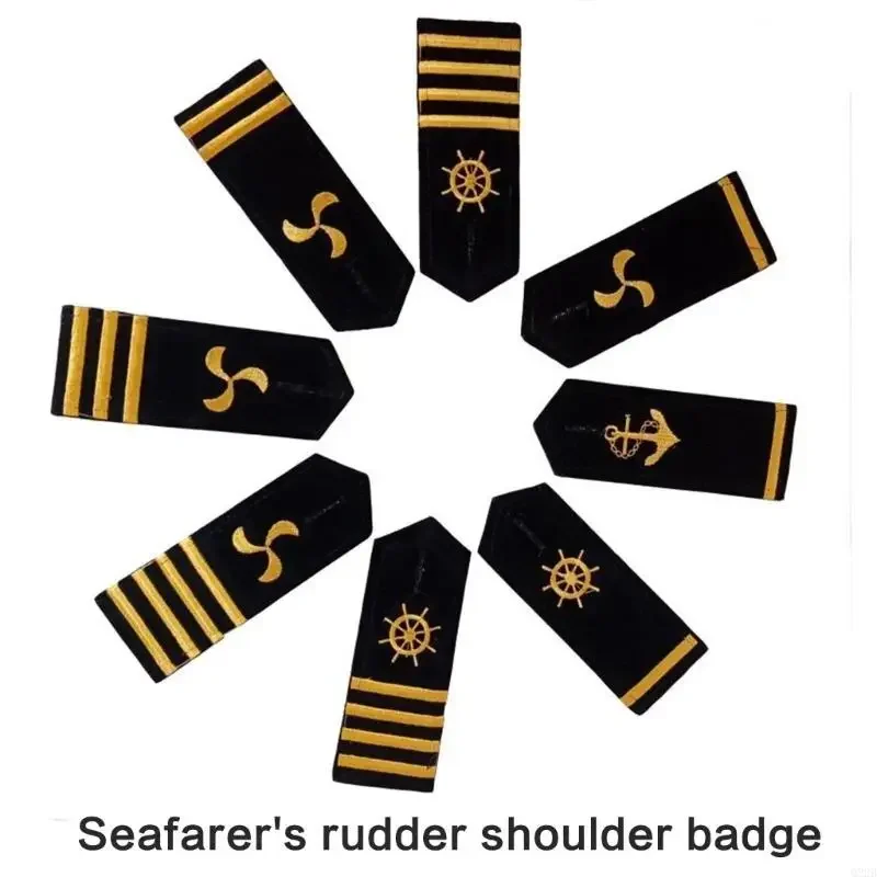 62KD Versatile Epaulet Shoulder Jewelry for Uniforms Security Epaulettes Costume Play Captain Stripes Epaulettes