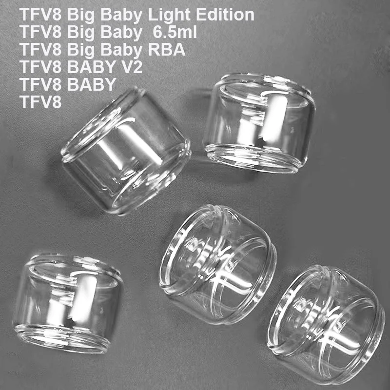 

5PCS Bubble Glass Tube For TFV8 BABY V2 TFV8 Big Baby RBA TFV8 Big Baby Light Edition Glass Tank Container