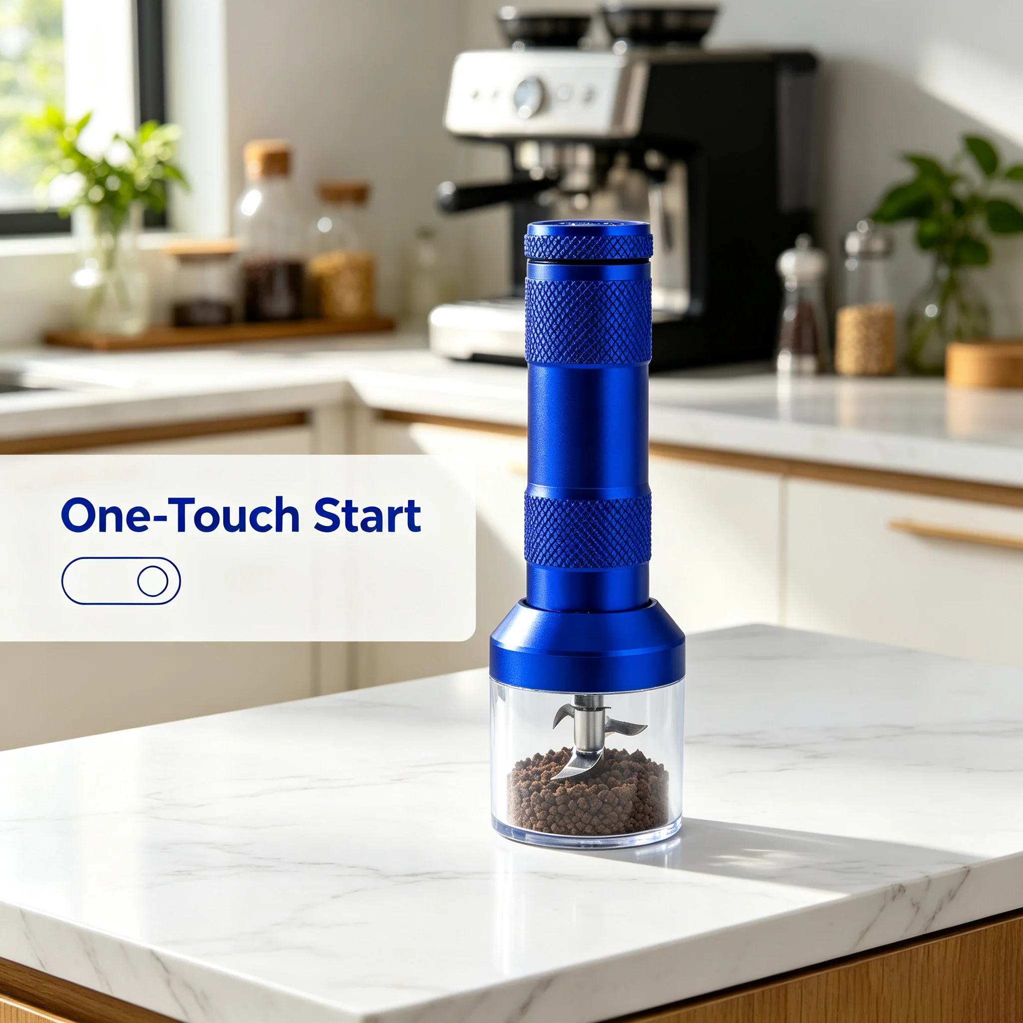 Mini Aluminum Alloy Electric Grinder, Compact and Portable, Quickly Grinds Coffee Beans, Spices, and Grains, Small Household Grinding Machine