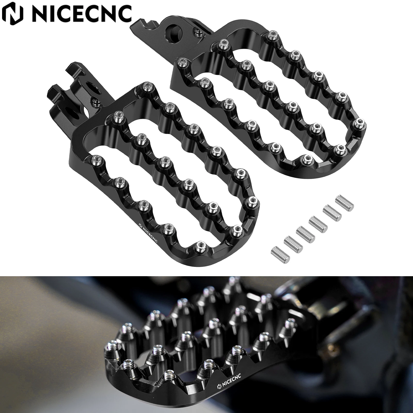 

For Honda CRF1000L Africa Twin NICECNC Footrests Foot Pegs Wided Footpegs for Honda CRF250L 2012-2021 CRF250L Rally 2017-2021