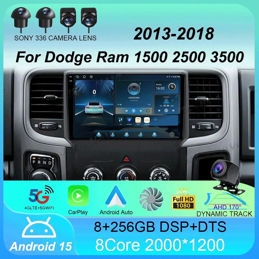 

Car Radio Android 15 For Dodge Ram 1500 2500 3500 2013-2018 Wireless CarPlay Android 4G Multimedia Player GPS 2Din Auto