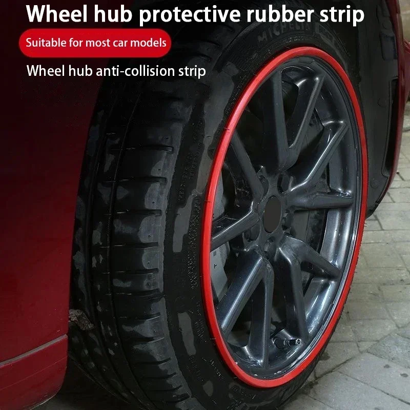 8M Tire Hub Protection Bumper Strip Car Vehicle Color Wheel Rims Protectors Car Wheel Decorative Strip Auto Care Covers