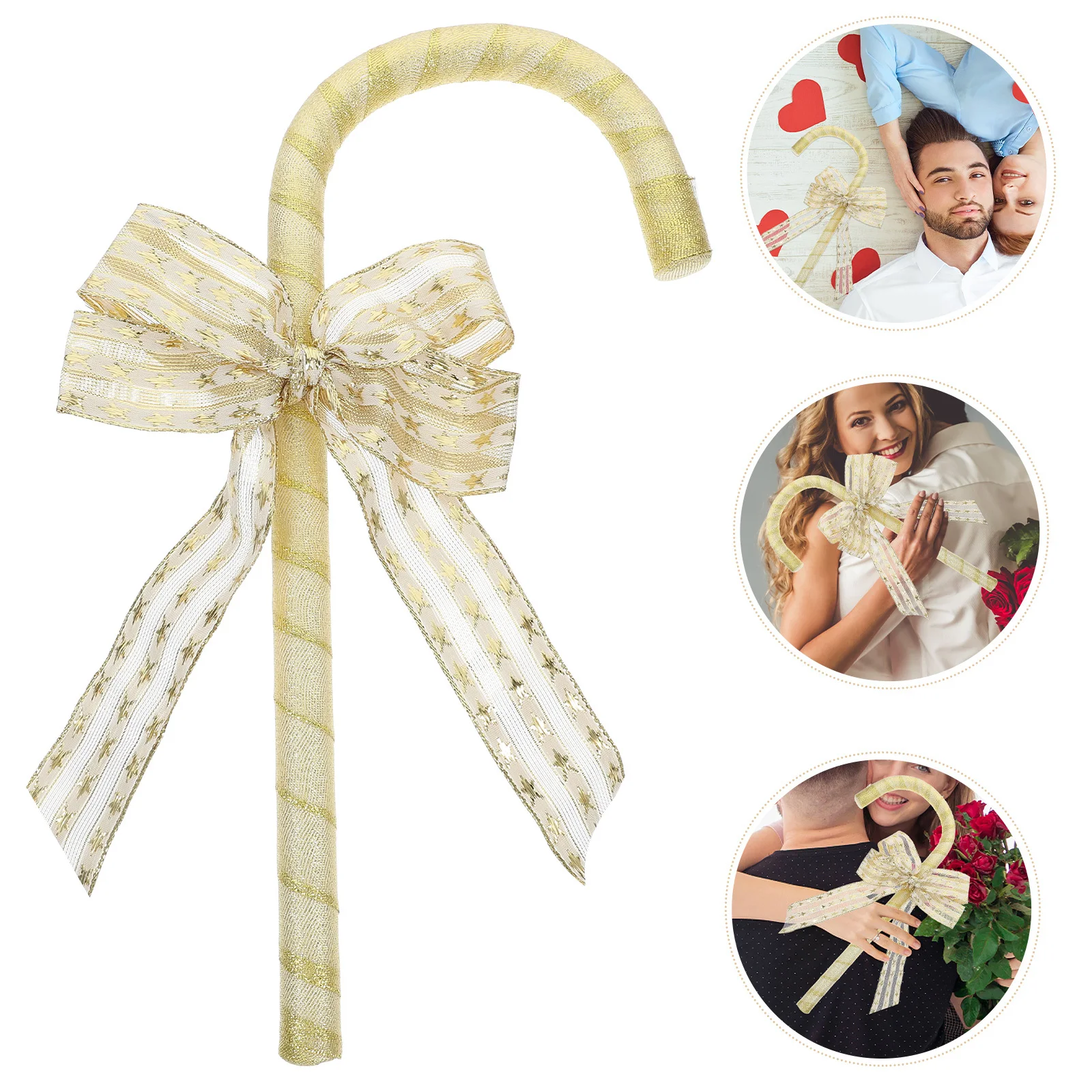 

Elegant Bow Costume Cane Prop Decorative Dress Up Accessory Party Supplies Cosplay Ornament Dress Up Prop Party Decor